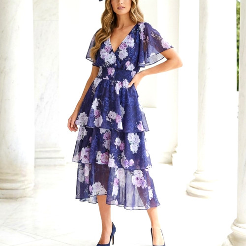Quiz size purple floral - size,