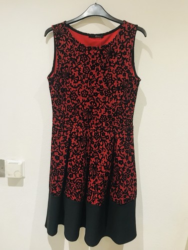 Red black lace floral party - /,