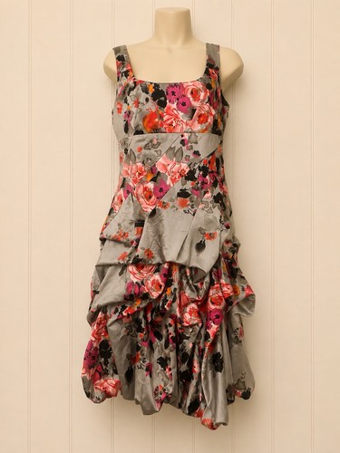 Monsoon floral satin ruffle - satin,