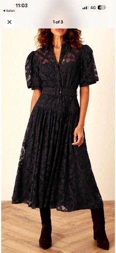 Monsoon black floral - black, midi