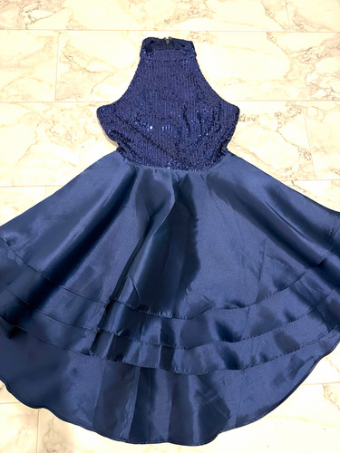 Quiz navy sequin halterneck - navy,