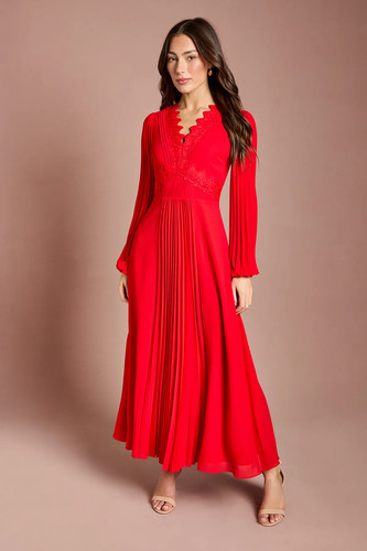 Coast flame red maxi dress - red,