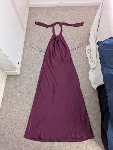 Zara burgundy satin maxi - burgundy,