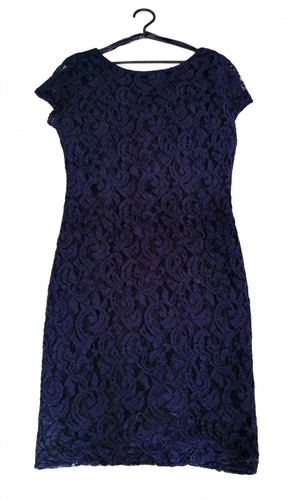 Roman size navy blue lace - roman,