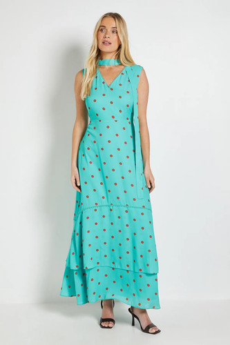 Wallis green maxi dress womens - dress,