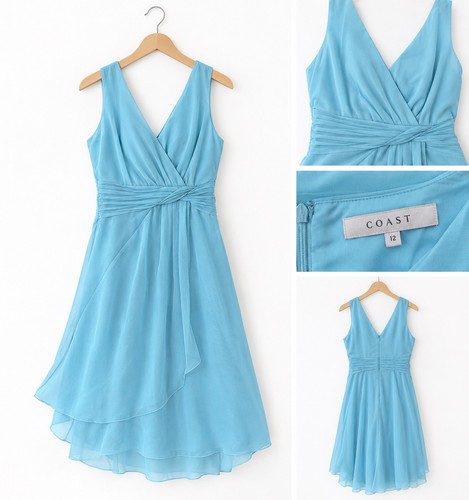 Coast aqua blue - blue, chiffon