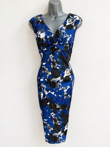 Coast blue black floral satin - coast,