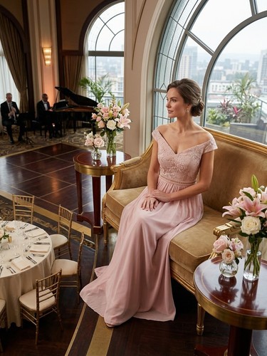 Ladies dress rose pink special - dress,