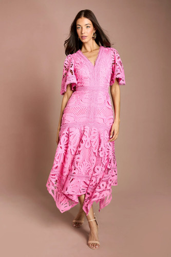 Coast pink midi dress womens - pink,