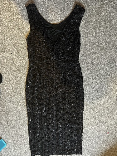 Vintage black beaded dress - black,