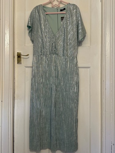 Wallis metallic pleated midi - wallis,