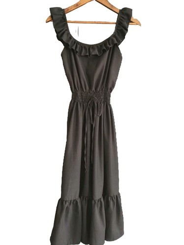 Black women sleeveless midi - black,