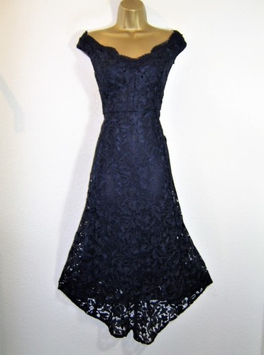 Debut navy blue lace dip - lace, hem