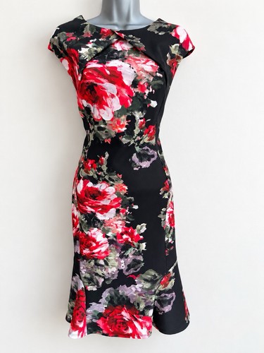 Phase eight black floral midi - black,