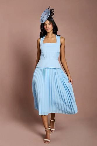 Coast light blue fit flare - coast,