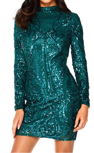 Quiz emerald green sequin - quiz,