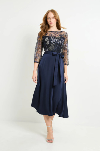Wallis navy fit flare - fit, dress