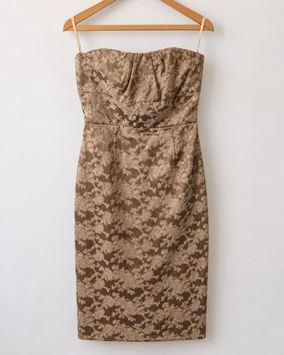 Taupe strapless lace - taupe, dress