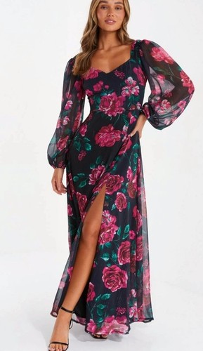 Quiz fab black floral - quiz,