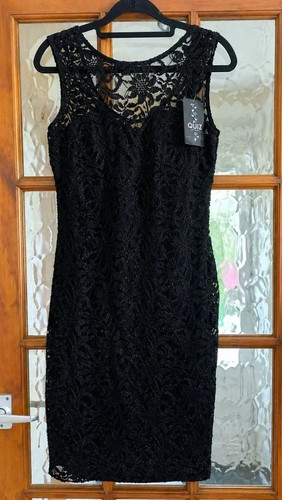 Quiz black lace midi dress - lace, uk
