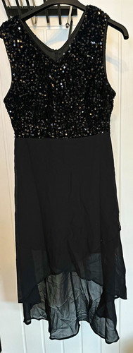 Bnwot black sequin high low - black,