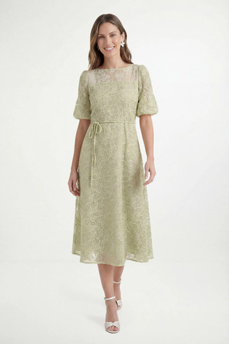 Wallis olive midi dress womens - midi,