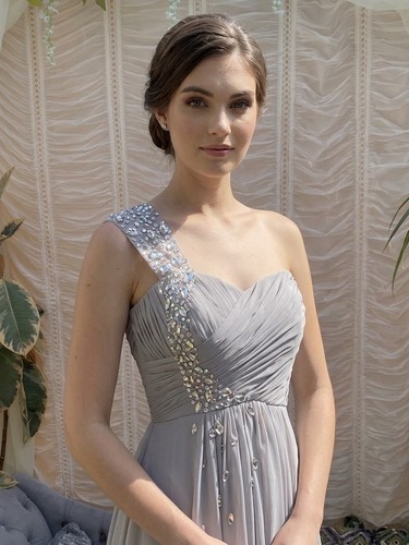 Prom dress silver grey formal - grey,