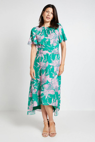 Wallis green fit flare dress - flare,