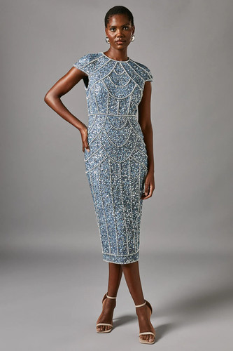 Coast dusty blue midi - blue,