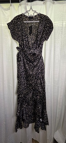 New look black spot ruffle - black,